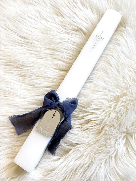 Personalizirana krstna sveča visoka - kvadrat