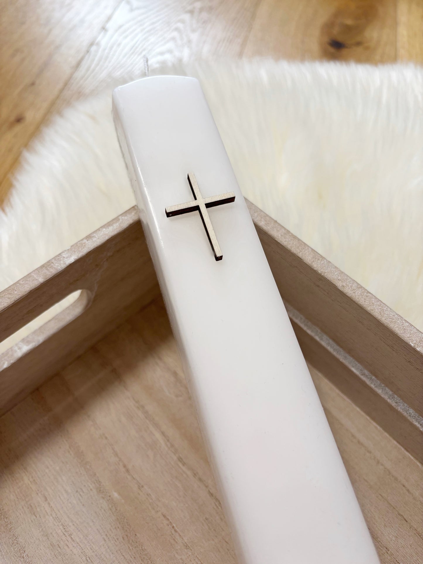 Personalizirana krstna sveča visoka - kvadrat