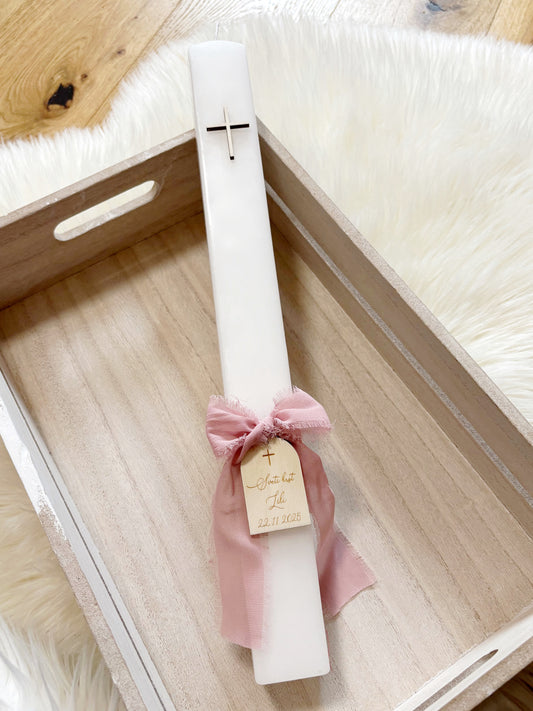 Personalizirana krstna sveča visoka - kvadrat