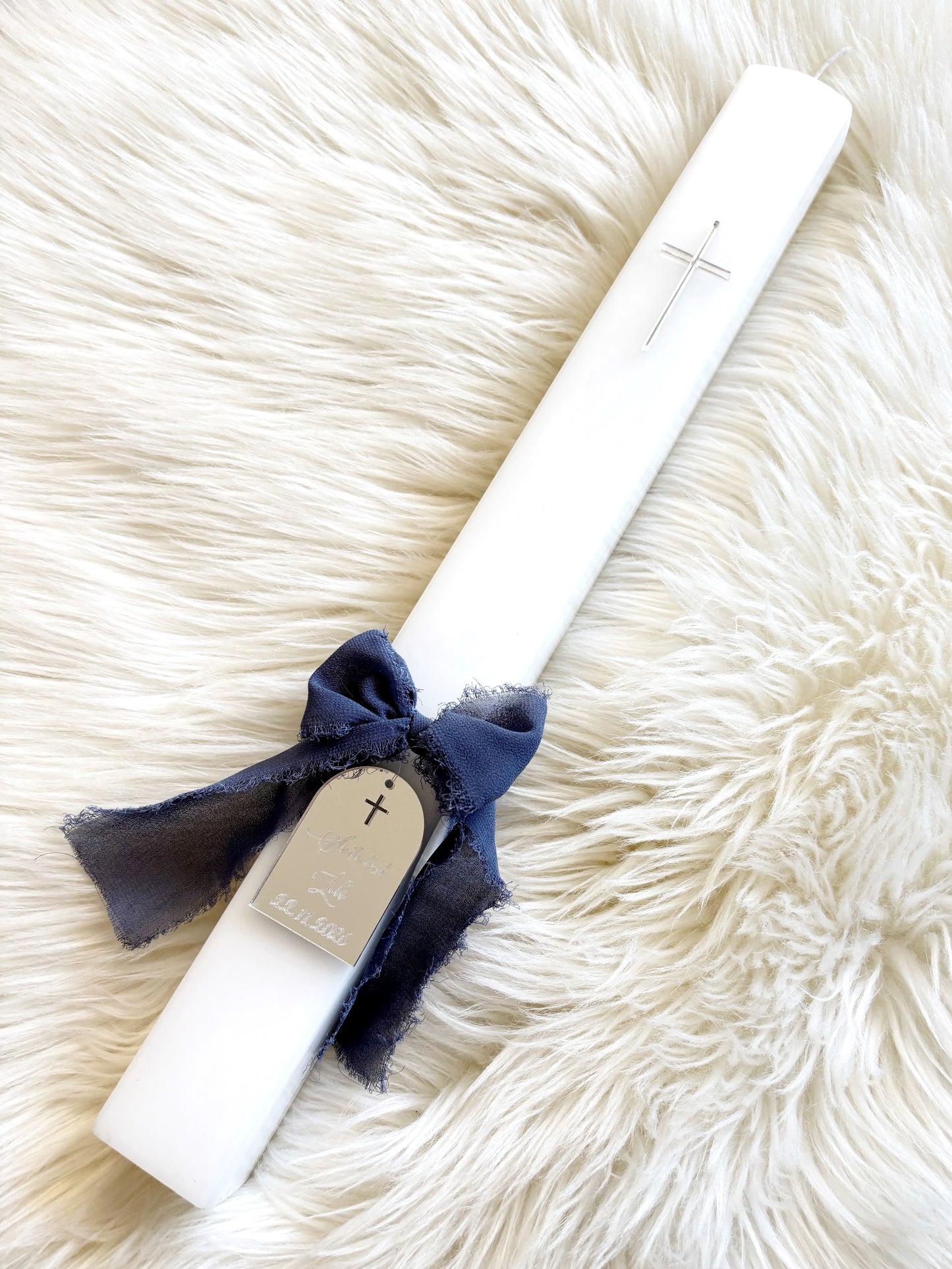Personalizirana krstna sveča visoka - kvadrat