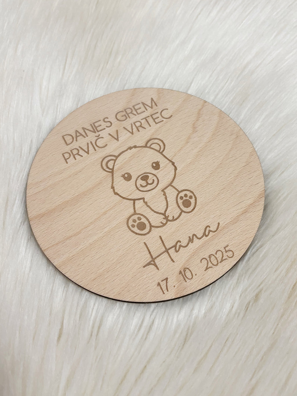 Kartica Prvič v vrtec - medvedka
