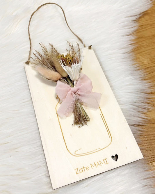 Viseča tablica s suhim šopkom - mama