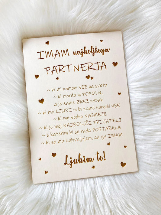 Tablica Najboljši partner/najboljša partnerka