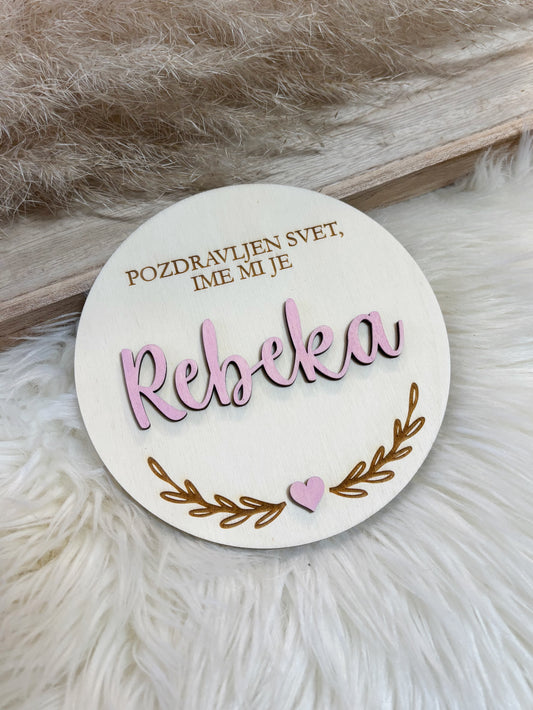 Oznanitvena kartica - srček in vejice