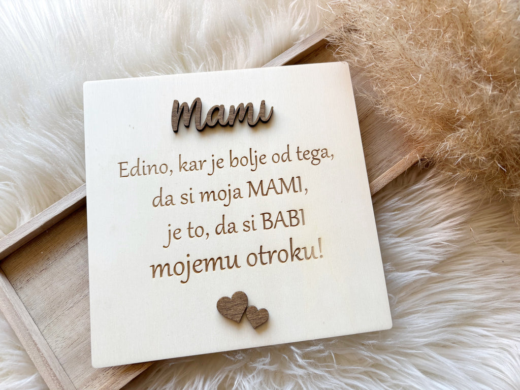 Lesena tablica za mami