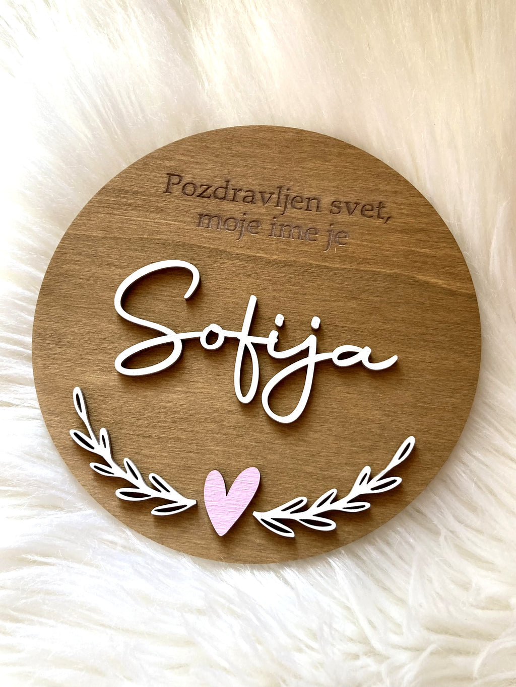 Oznanitvena kartica - vejice in srček
